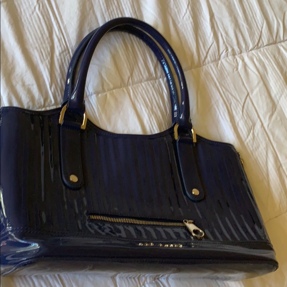 Ted Baker handbag patent leather navy blue
